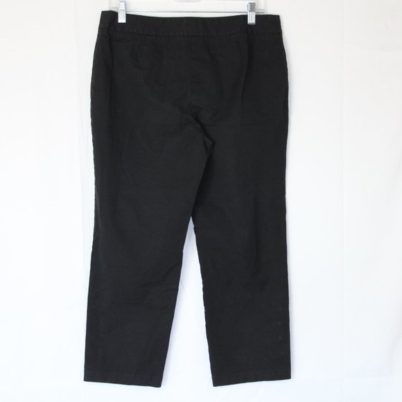 INC INTERNATIONAL CONCEPTS BLACK HIGH ANKLE PANTS SZ 12 FLAT FRONT BUTTONS COTTO - Picture 13 of 15
